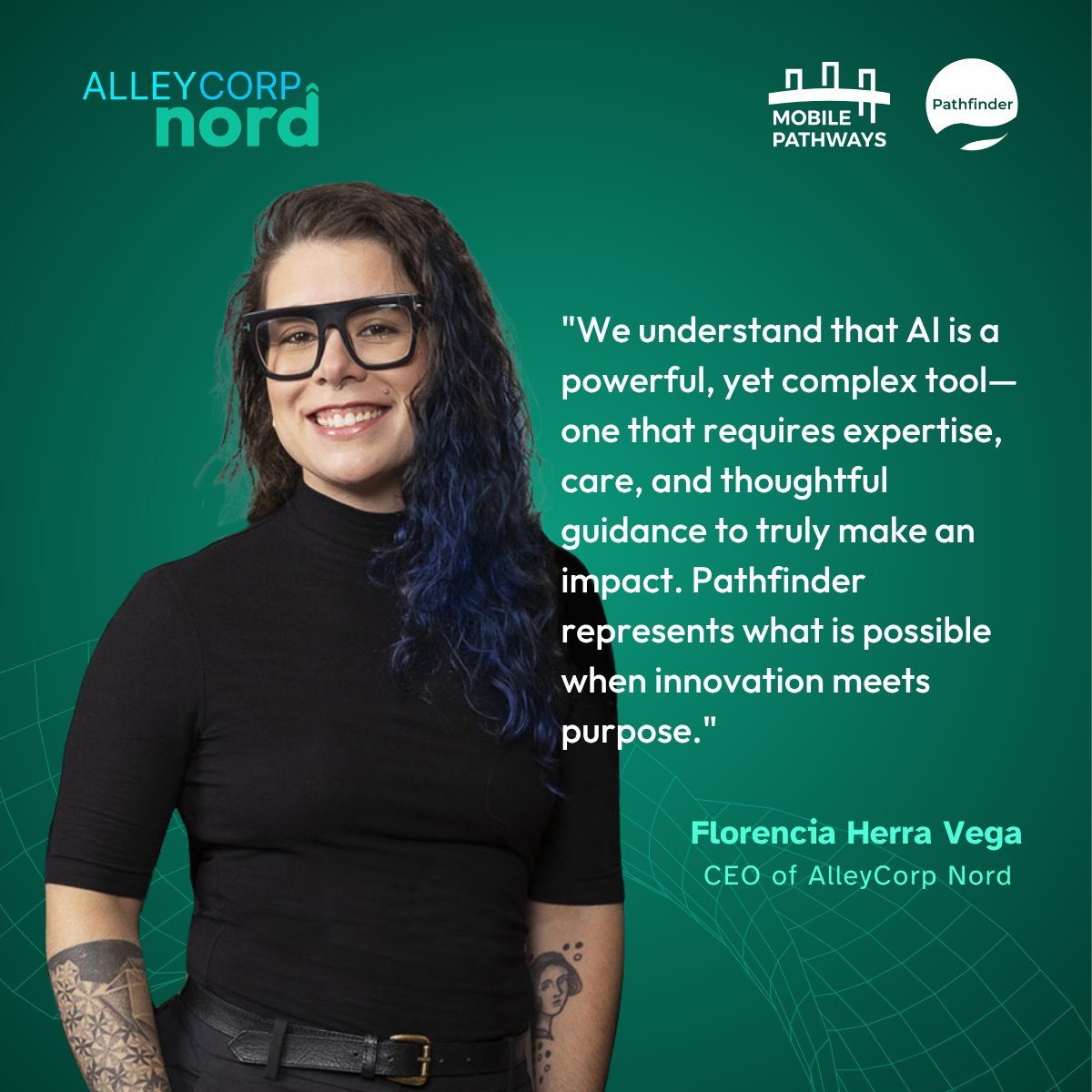 AlleyCorp Nord &mdash; Quote card social graphic for an AI product launch