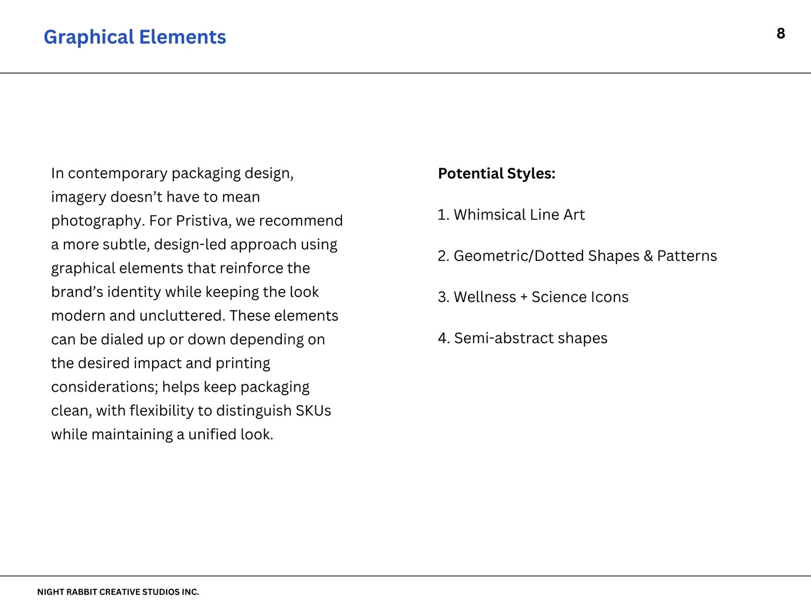 Packaging rebrand deck &mdash; slide 3 of 16