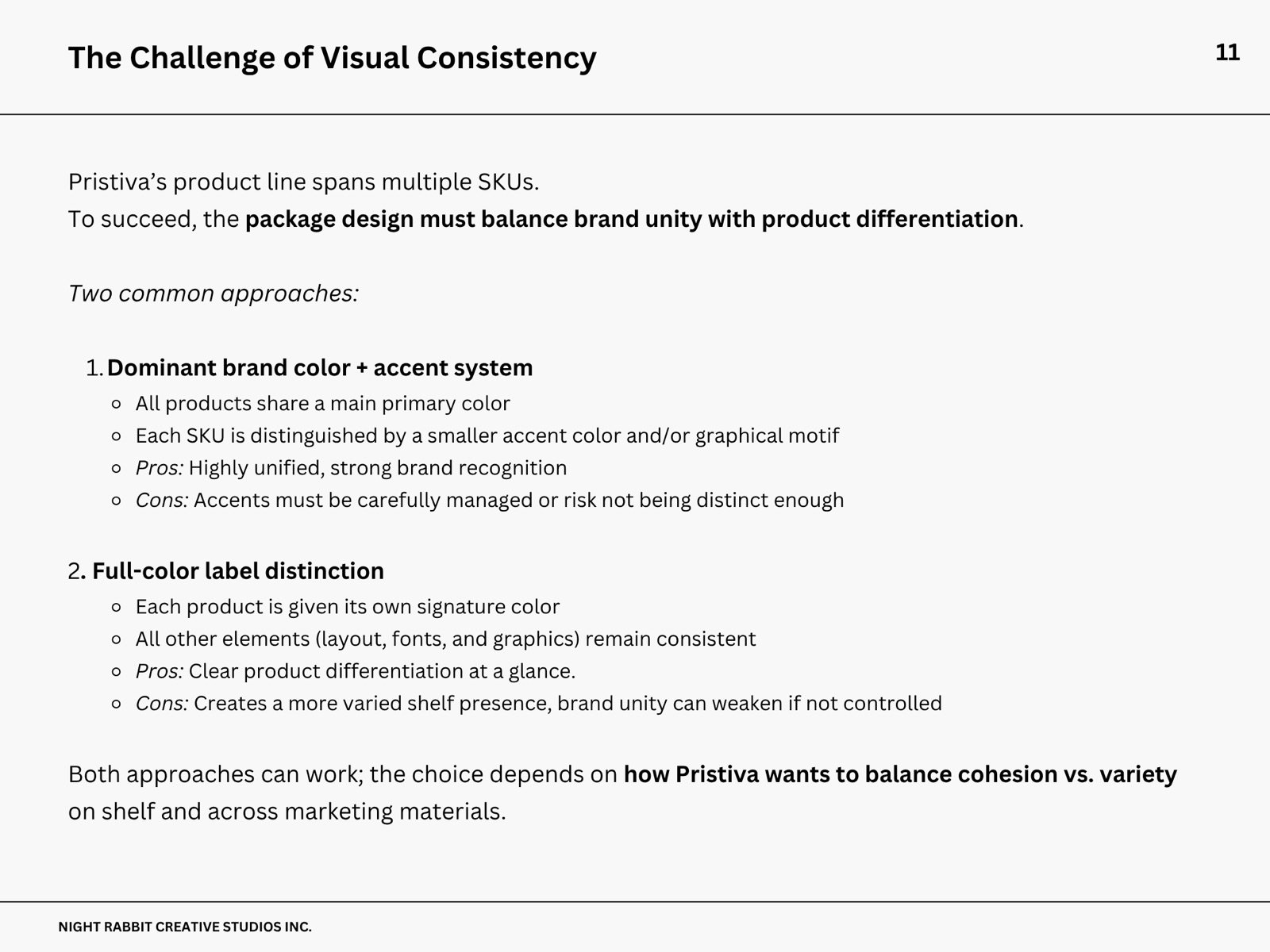 Packaging rebrand deck &mdash; slide 6 of 16