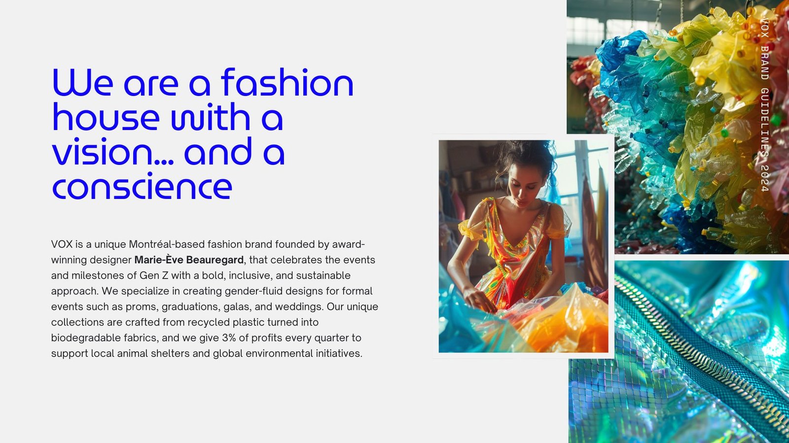 VOX Couture brand deck &mdash; slide 4 of 21