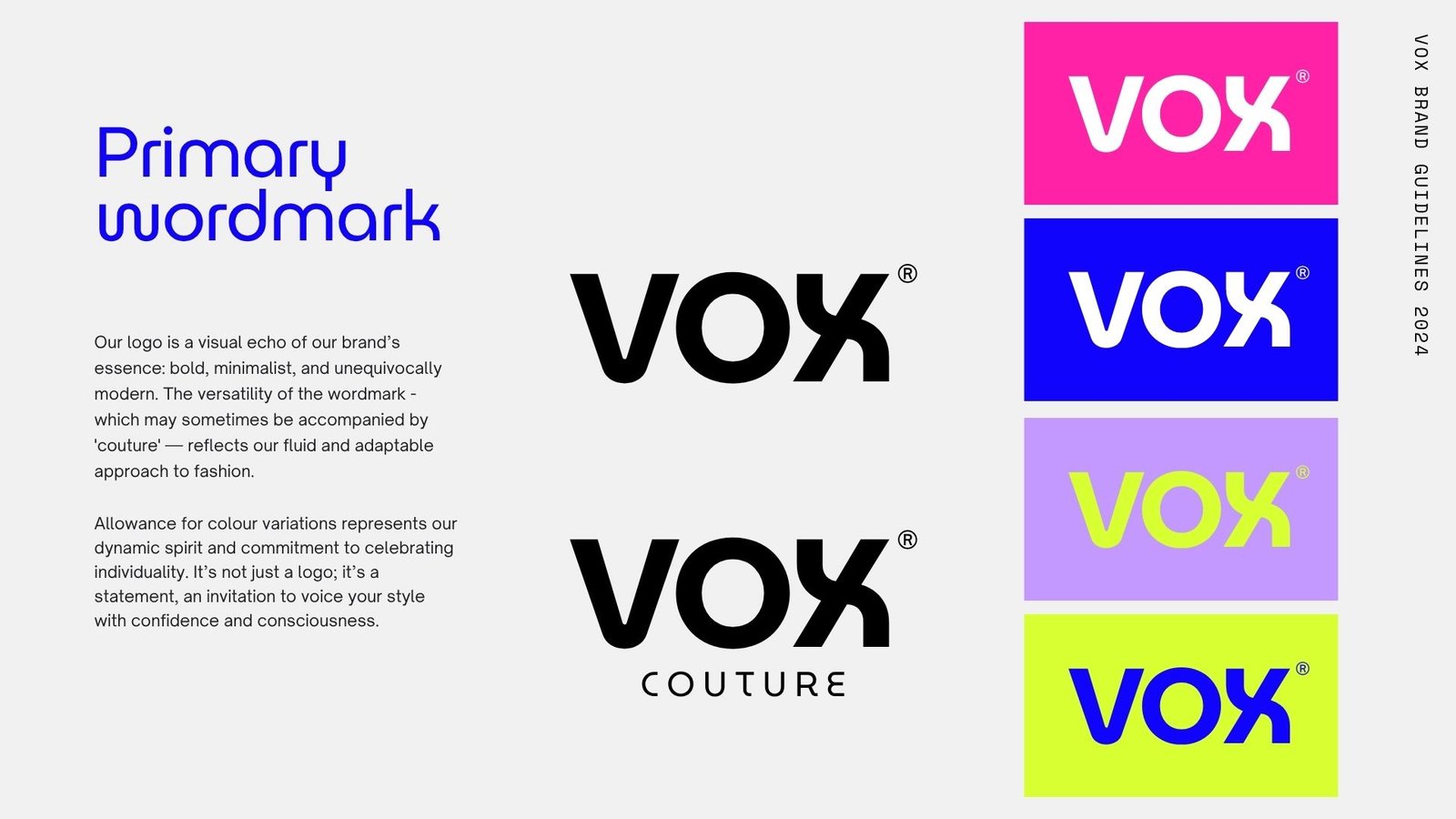 VOX Couture brand deck &mdash; slide 10 of 21